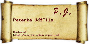 Peterka Júlia névjegykártya